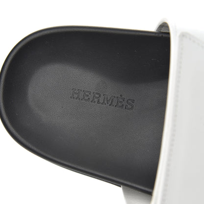 Hermes Calfskin Womens Chypre Sandals 38 White 6 of 11