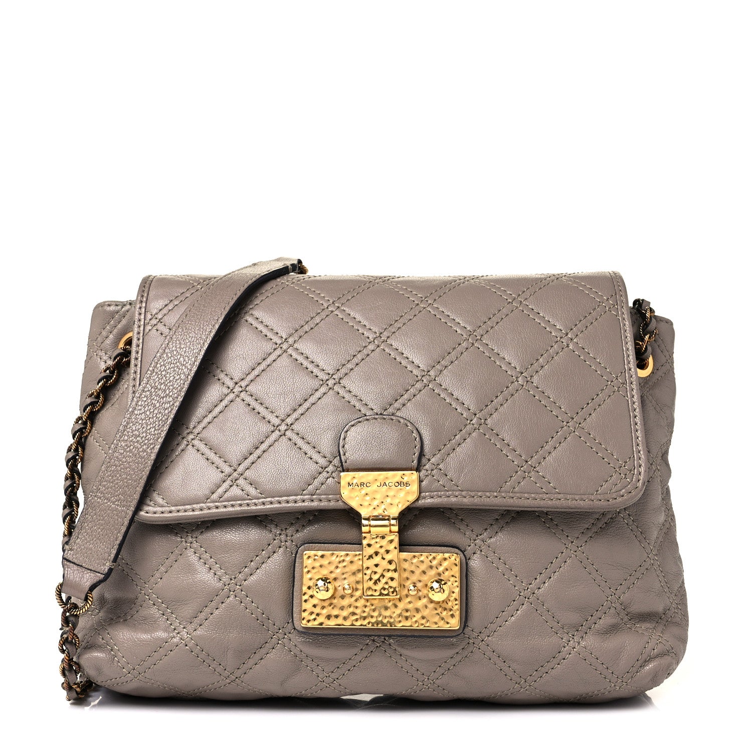 Marc Jacobs Lacquered Lambskin Baroque The Large Single Flap Grey 1 of 7