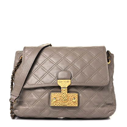 Marc Jacobs Lacquered Lambskin Baroque The Large Single Flap Grey 1 of 7
