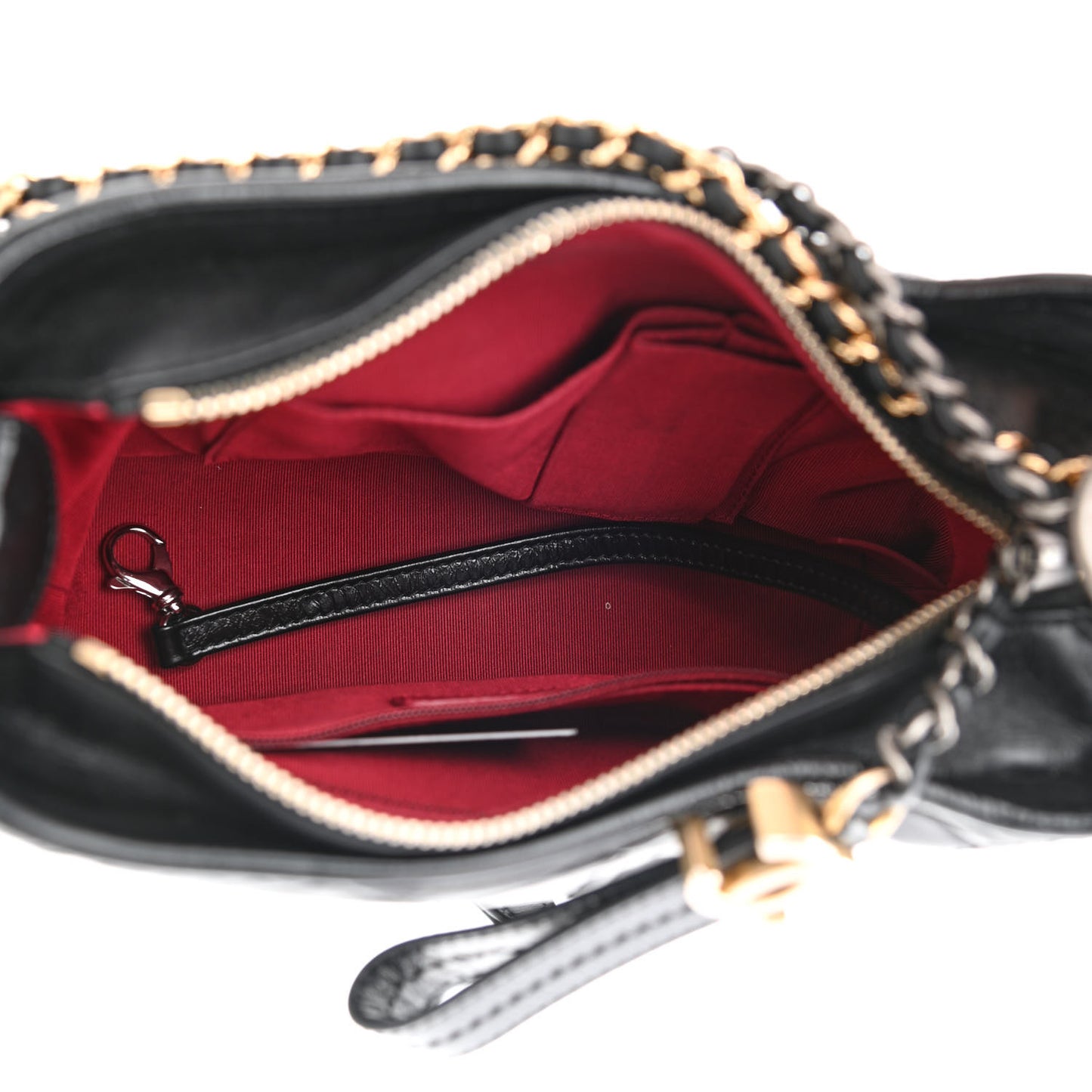 Aged Calfskin Quilted Small Gabrielle Hobo Black