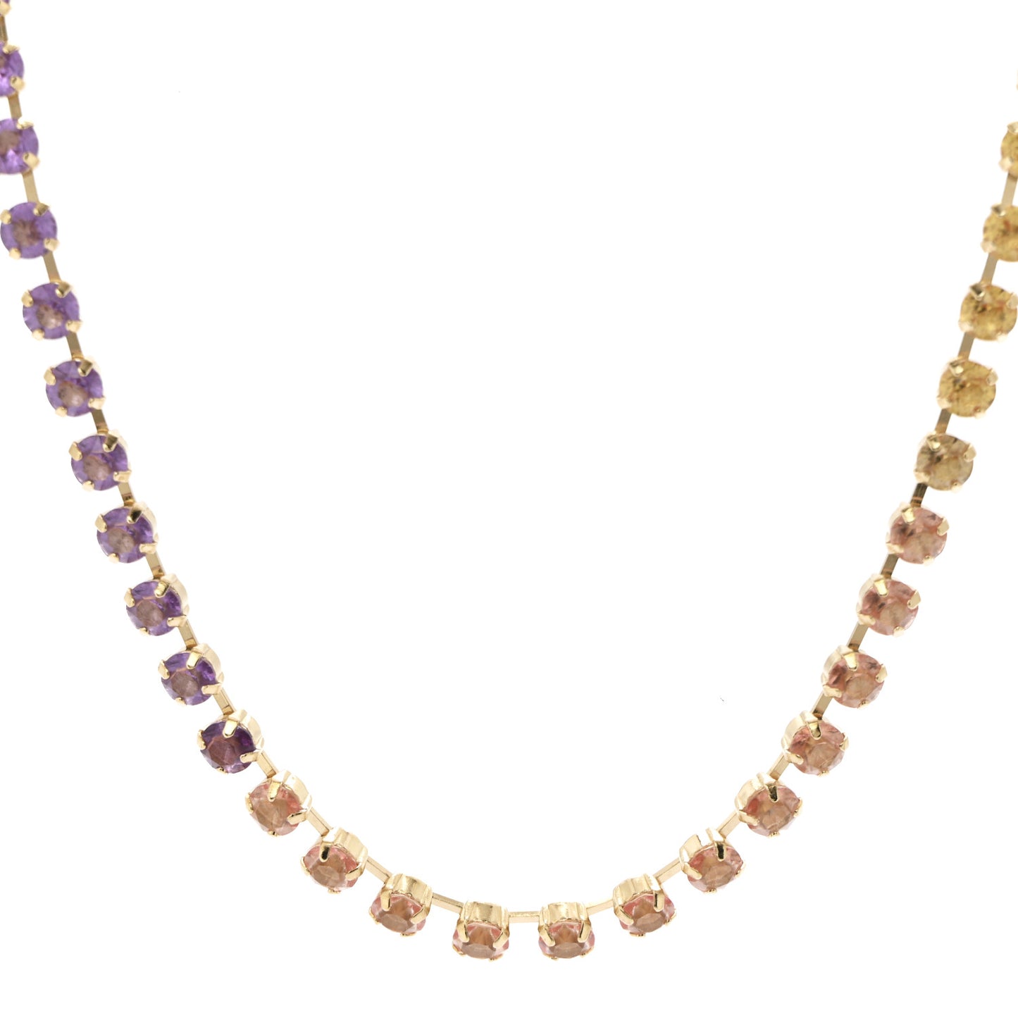Crystal CC Long Necklace Gold Multicolor