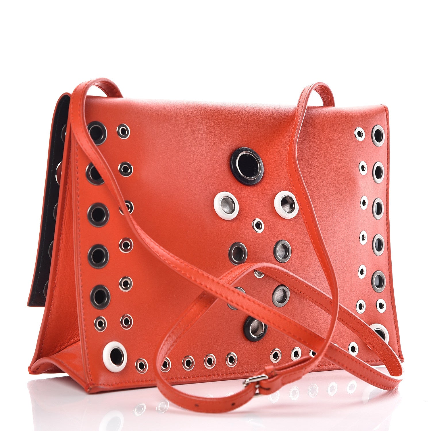 Proenza Schouler Smooth Calfskin Grommet Small Lunch Bag Orange 3 of 9