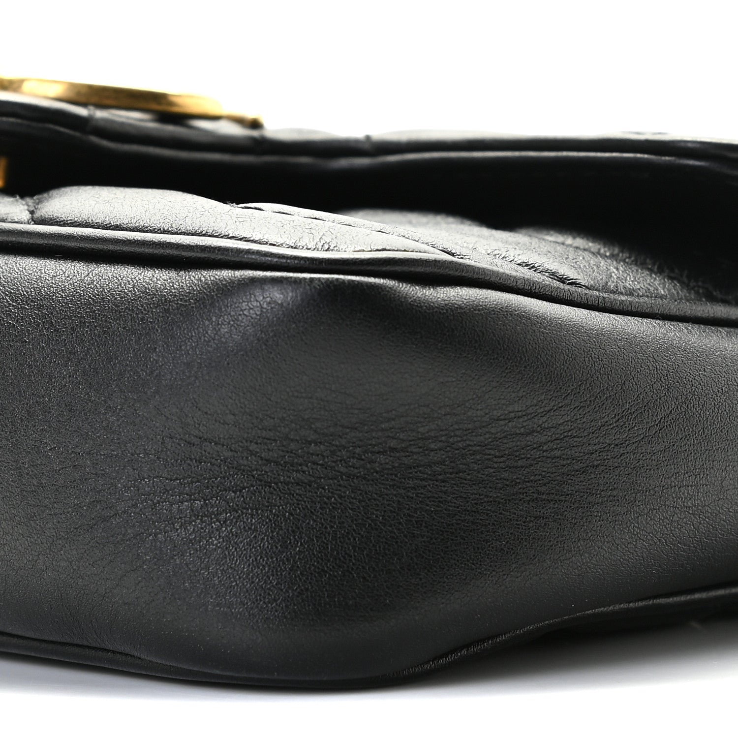 Gucci Calfskin Matelasse Super Mini GG Marmont Shoulder Bag Black 6 of 11