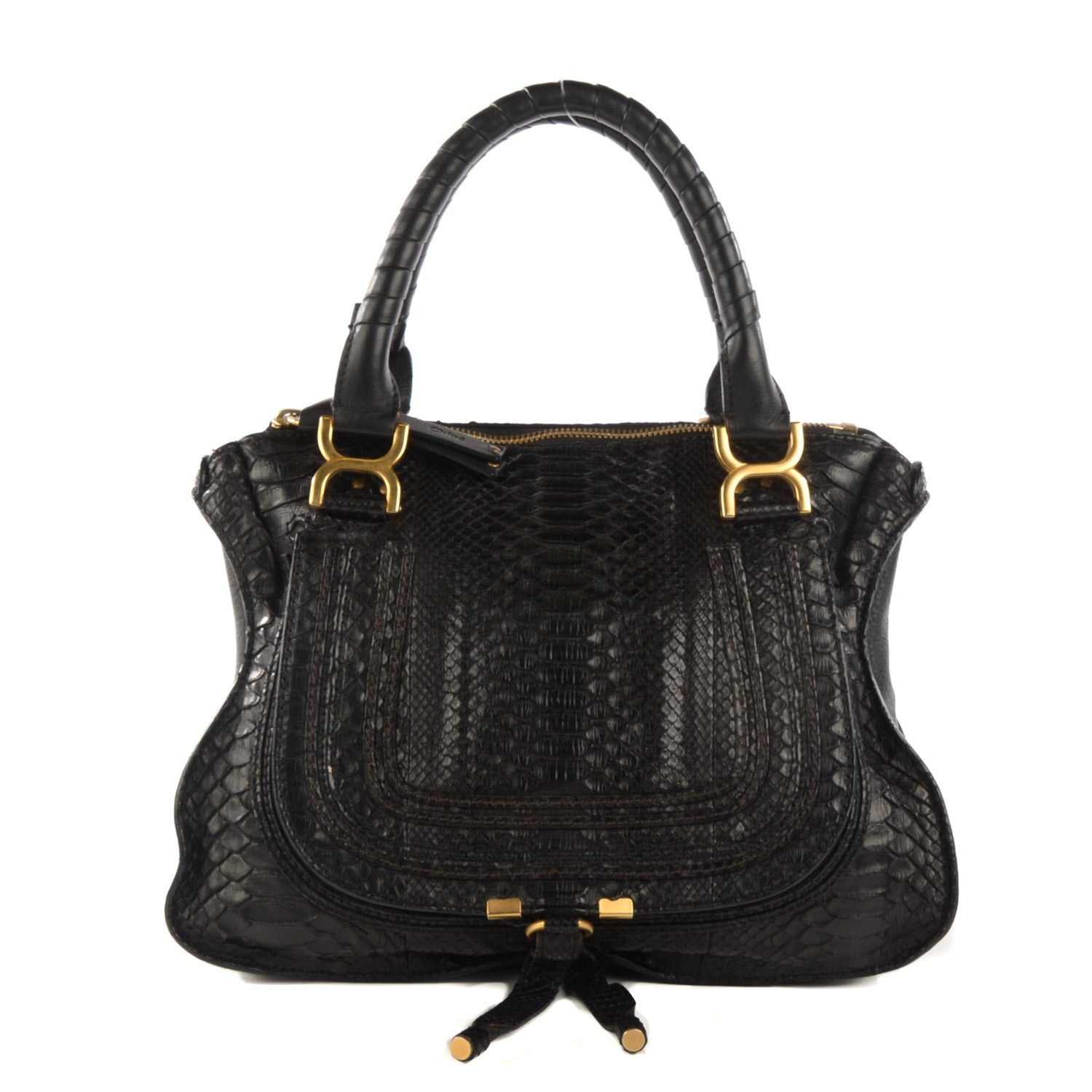 Chloe Python Small Marcie Satchel Black 1 of 8