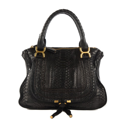 Chloe Python Small Marcie Satchel Black 1 of 8