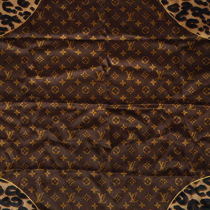 Louis Vuitton Silk Leopard and Monogram Square Scarf 1 of 5