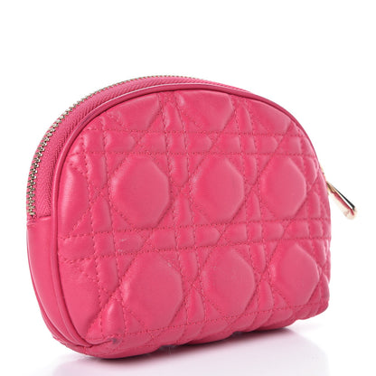 Christian Dior Lambskin Cannage Cosmetic Case Fuchsia 3 of 7