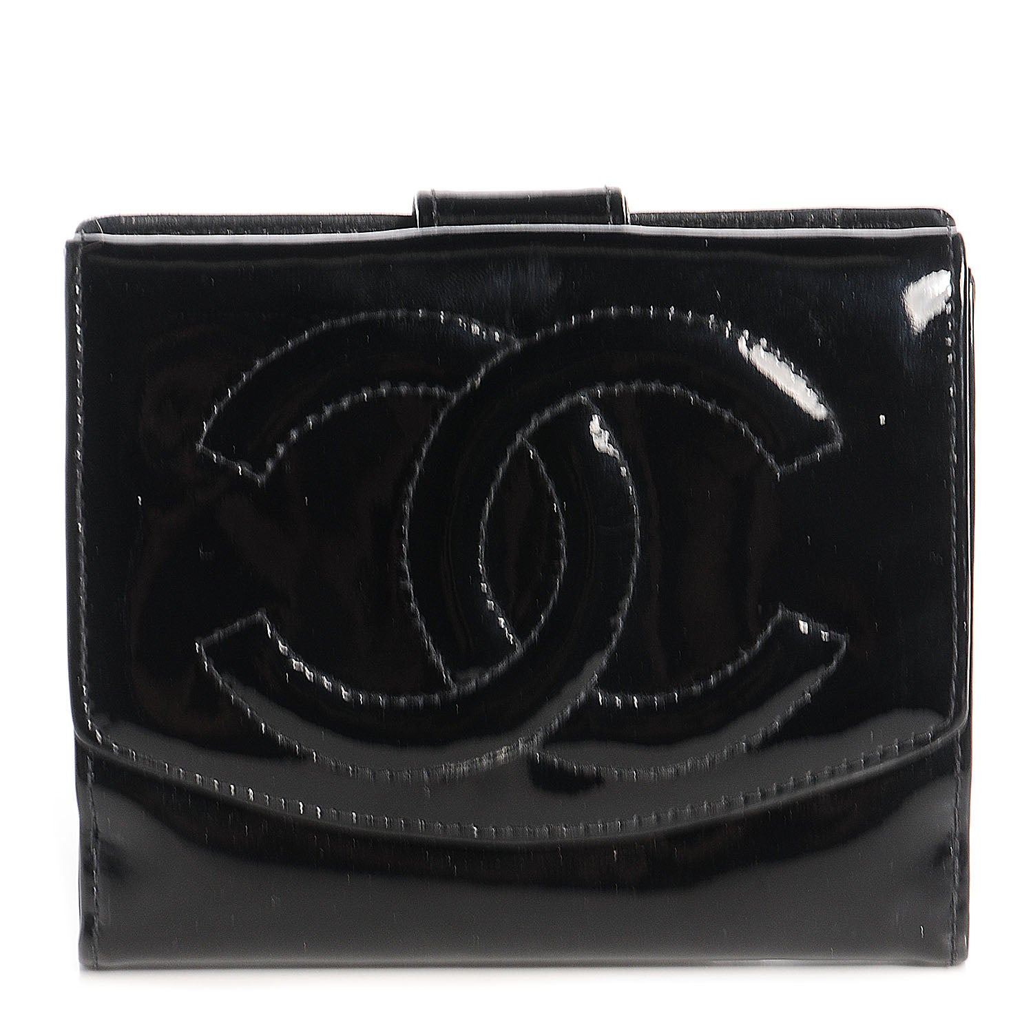 Chanel Patent Compact CC Wallet Black 1 of 7