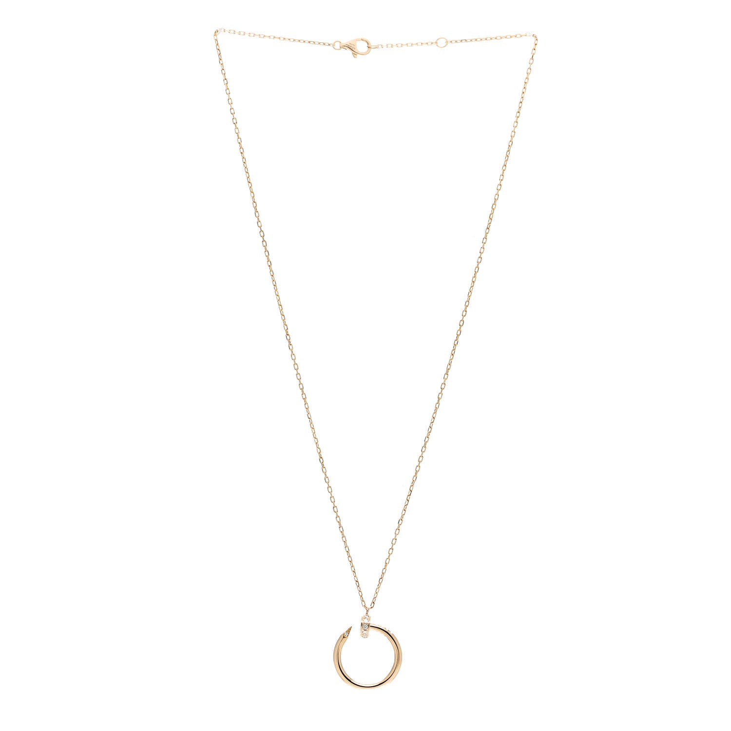 Cartier 18K Yellow Gold Diamond Juste Un Clou Pendant Necklace 3 of 6