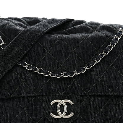 Chanel Denim Quilted Stretch Spirit Messenger Bag Dark Blue 8 of 12