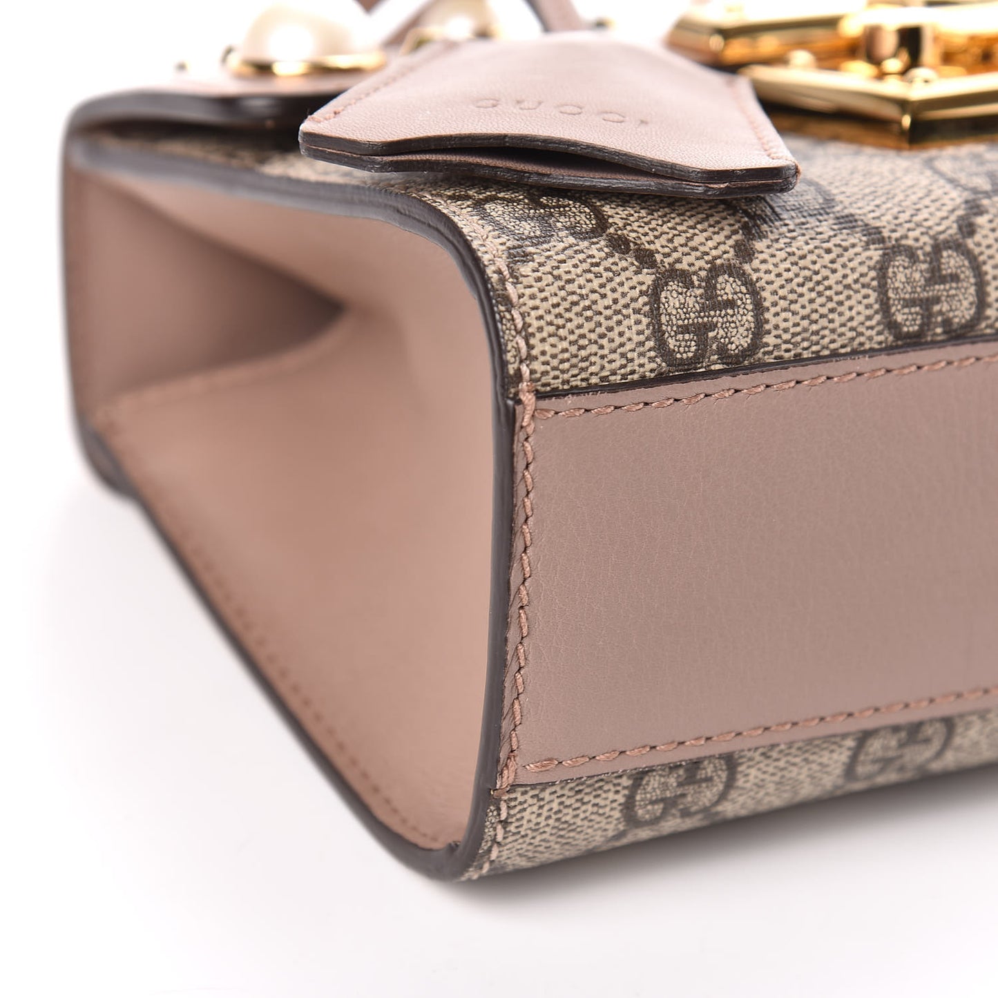 GG Supreme Monogram Studded Small Padlock Shoulder Bag Porcelain Rose
