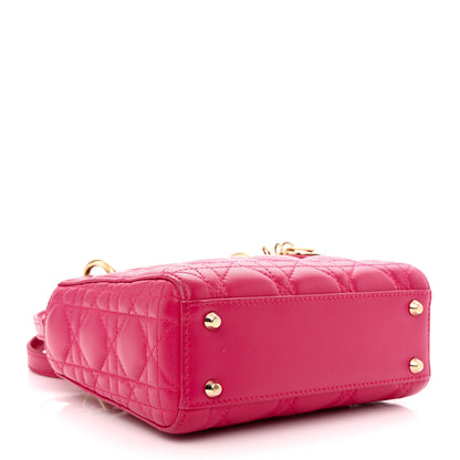 Christian Dior Lambskin Cannage Mini Lady Dior Fuchsia 4 of 15