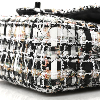 Chanel Tweed Quilted Mini Rectangular Flap White Black Multicolor 9 of 9