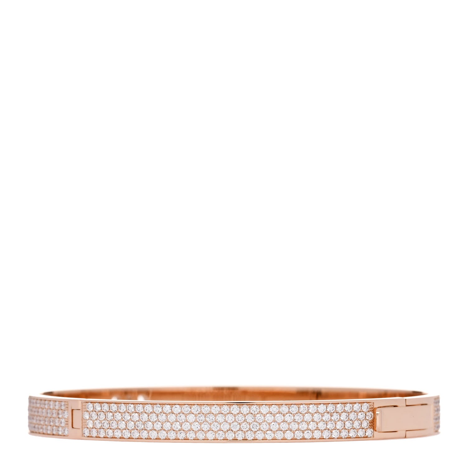 Hermes 18K Rose Gold Pave Diamond H D'Ancre Bracelet SH 2 of 4