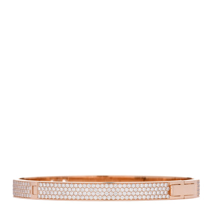 Hermes 18K Rose Gold Pave Diamond H D'Ancre Bracelet SH 2 of 4