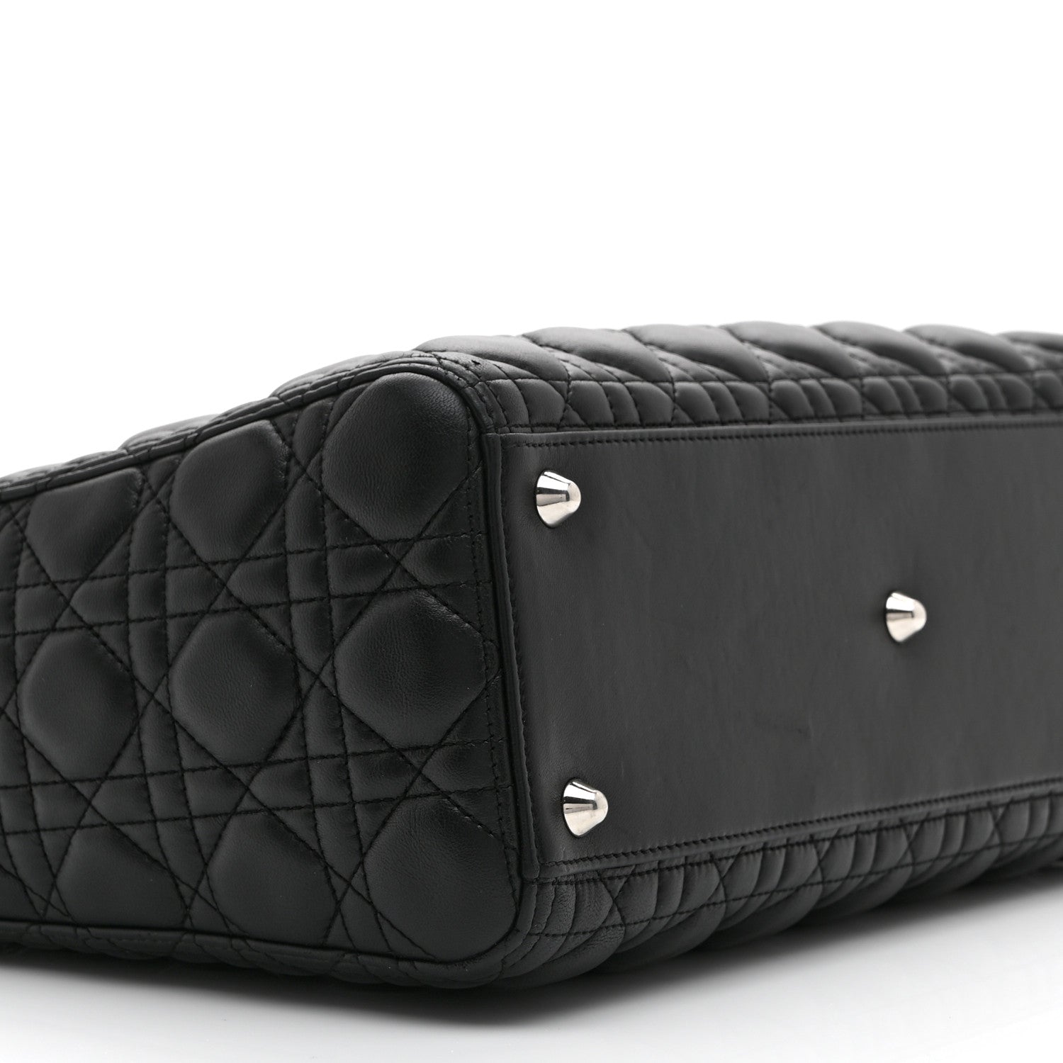 Christian Dior Lambskin Cannage Large Lady Dior Black 9 of 10