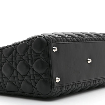 Christian Dior Lambskin Cannage Large Lady Dior Black 9 of 10