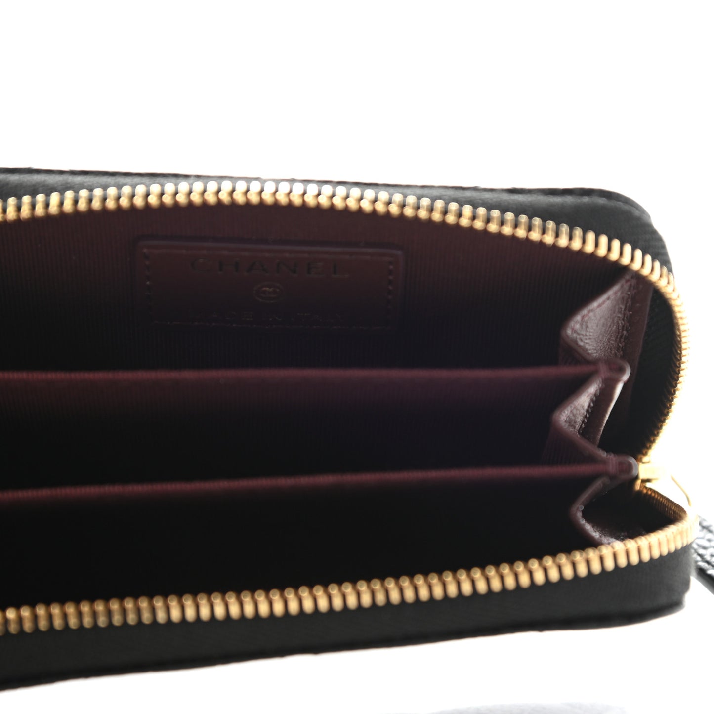 Caviar Quilted Zip Coin Purse Black