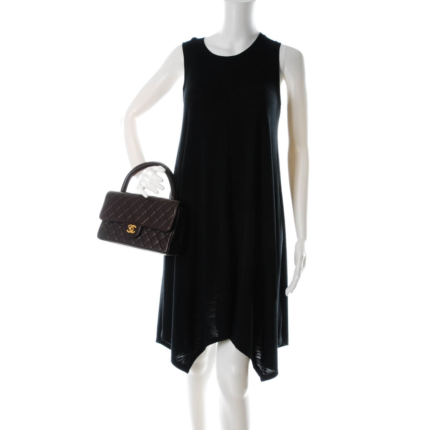 Lambskin Quilted Medium Kelly Flap Bag Brown