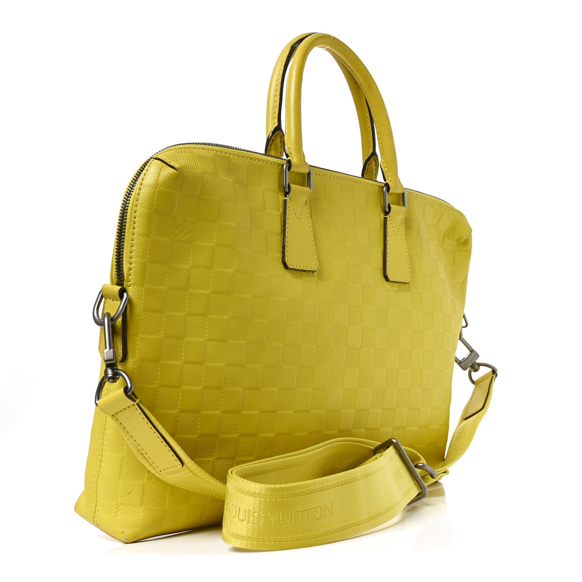 Damier Infini Porte-Documents Vert Acide
