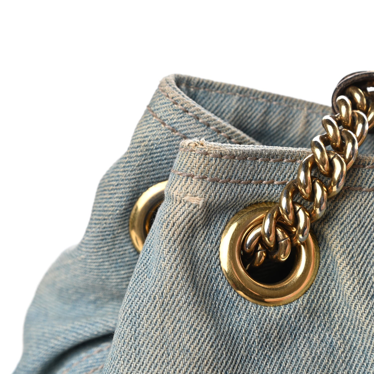 Gucci Denim Medium Soho Chain Shoulder Bag Blue 14 of 17