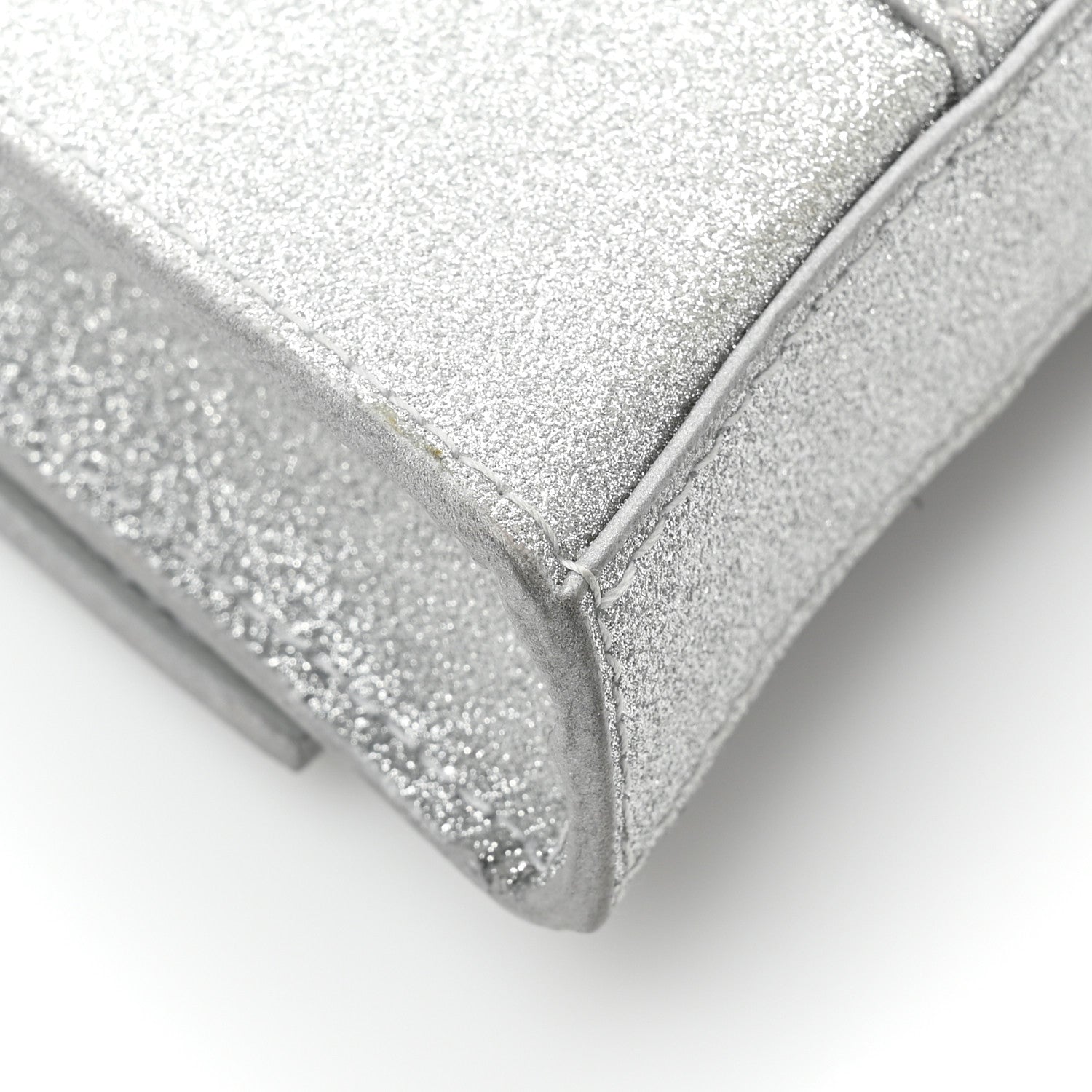 Balenciaga Sparkling Fabric XS Hourglass Wallet On Chain Silver 11 of 14