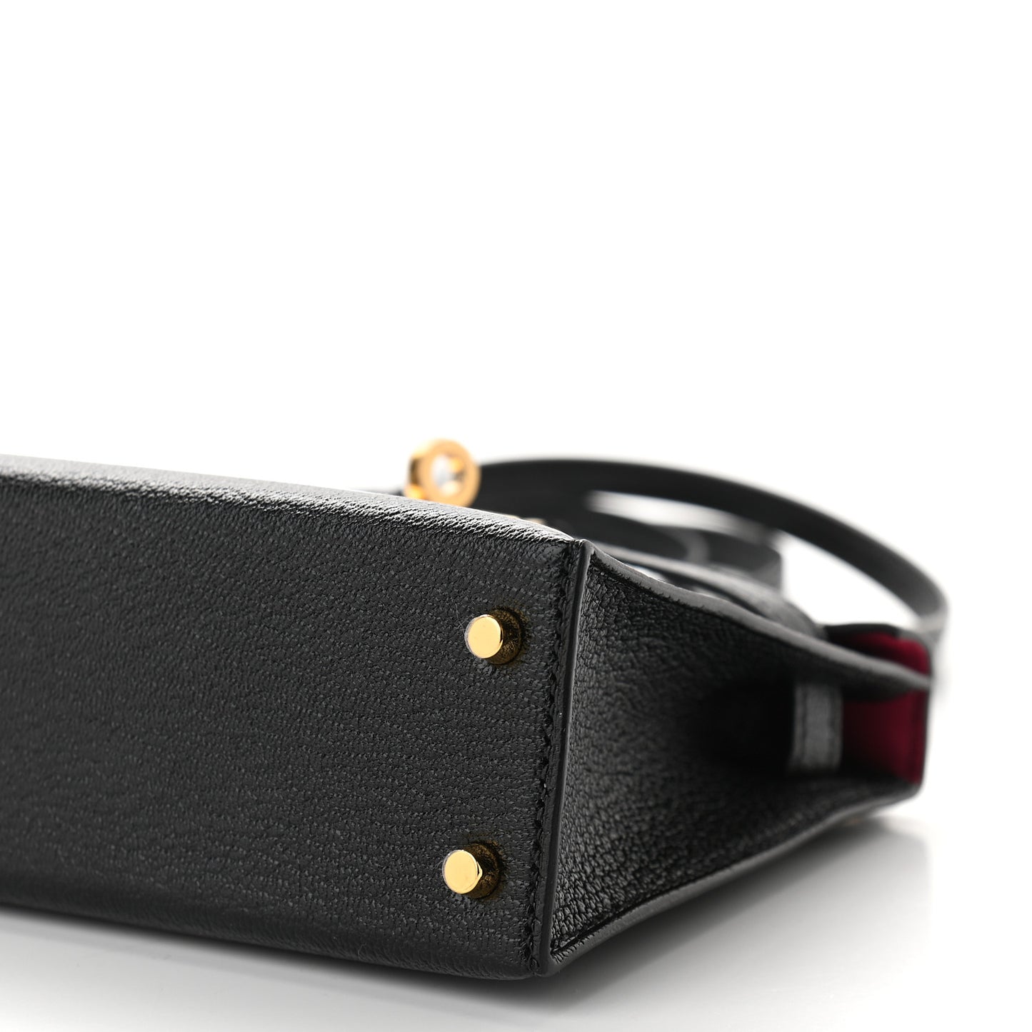 Chevre Mysore Horseshoe Mini Kelly Sellier 20 Black Rose Mexico