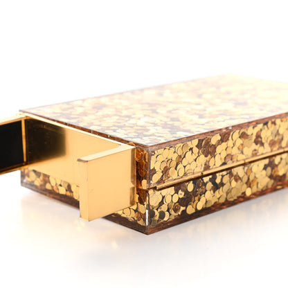 Tom Ford Sequin Plexiglass Lipstick Minaudiere Clutch Gold 6 of 11