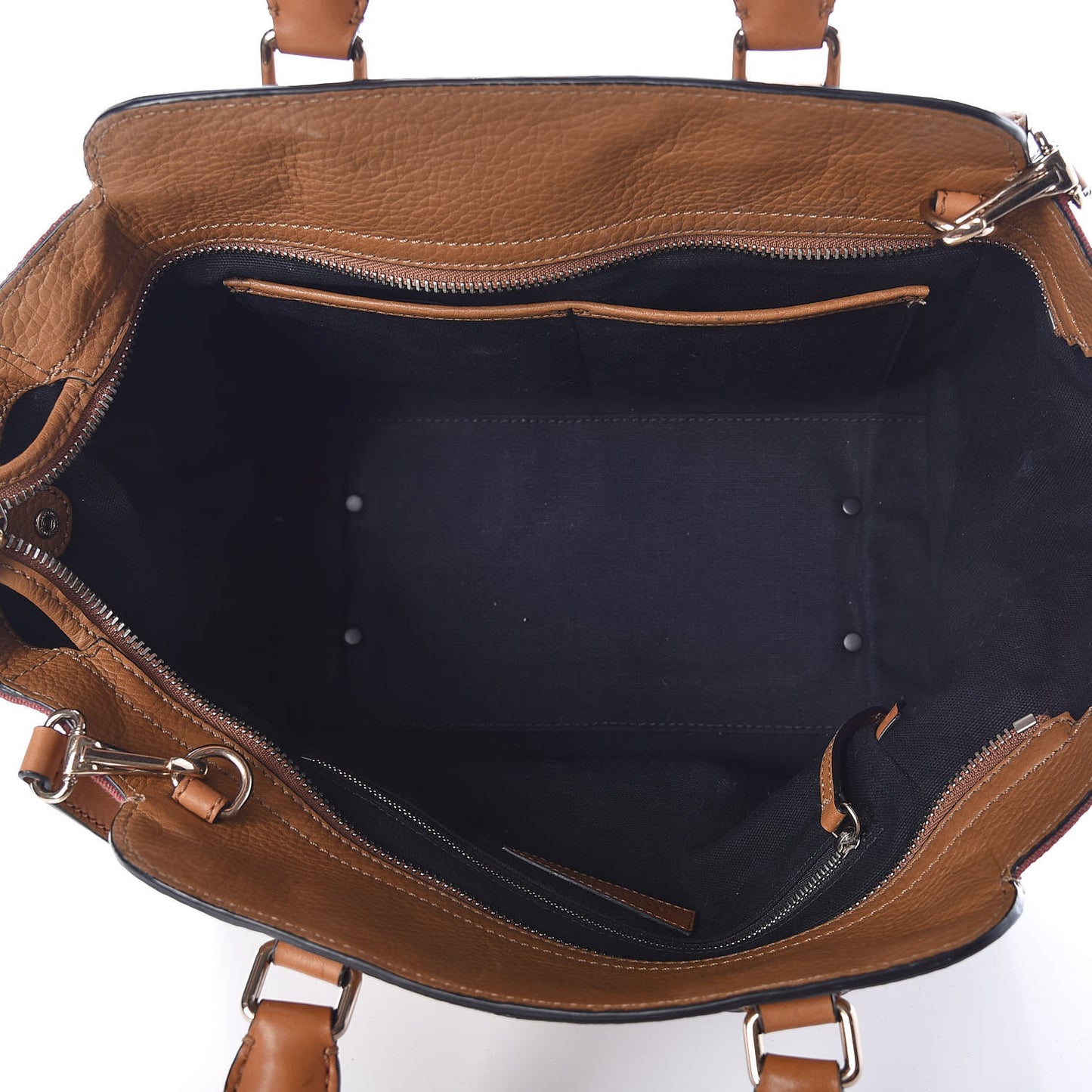 Mega Check Grained Calfskin Medium Harcourt Satchel Saddle Brown