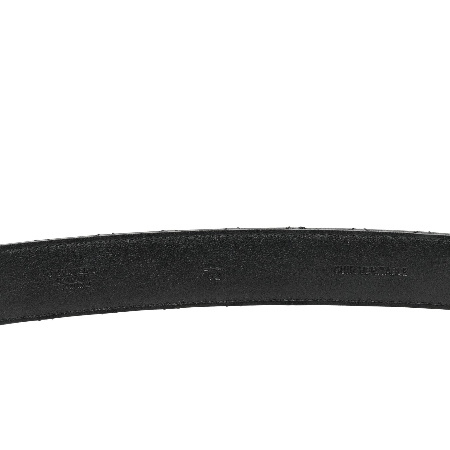 Calfskin Quilted CC Chain Belt 80 32 Black