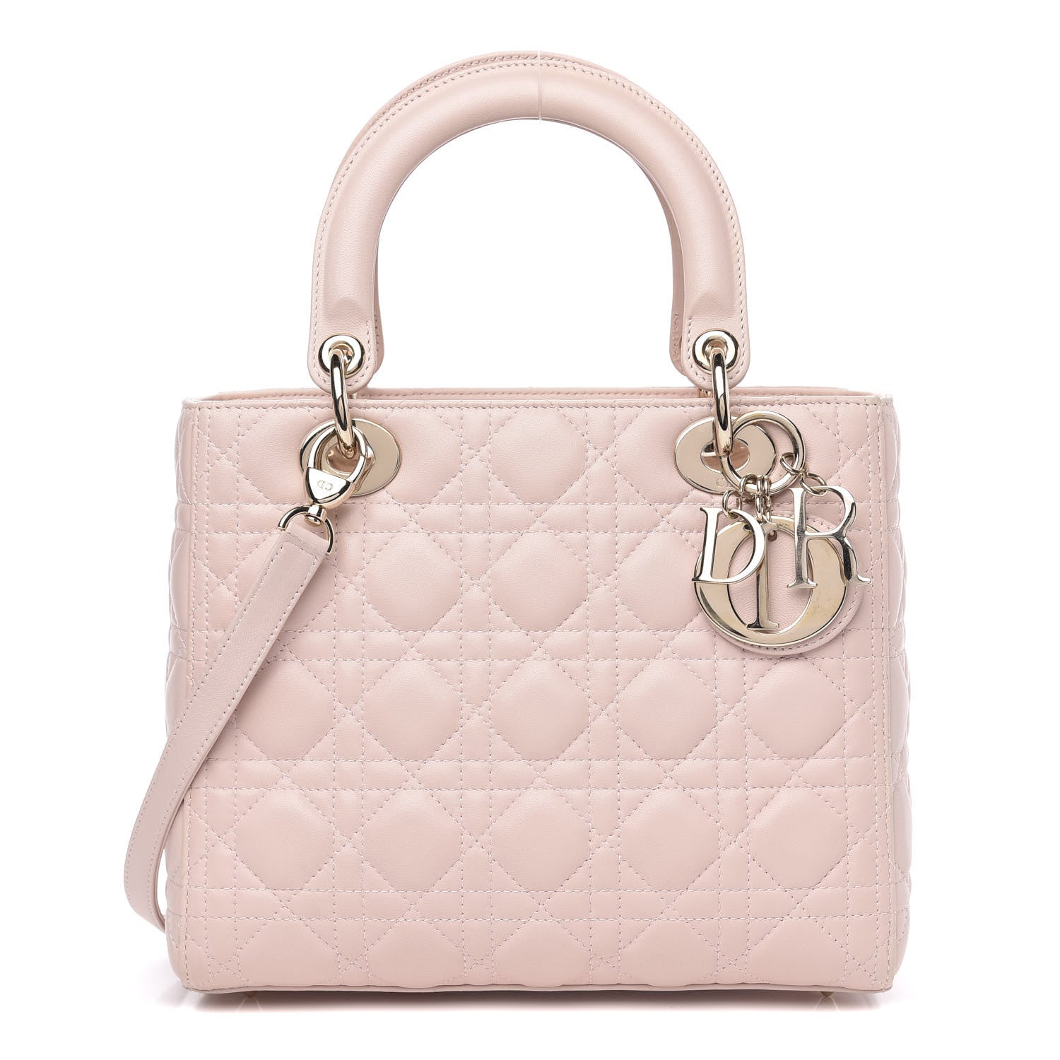 Christian Dior Lambskin Cannage Medium Lady Dior Light Pink 1 of 13