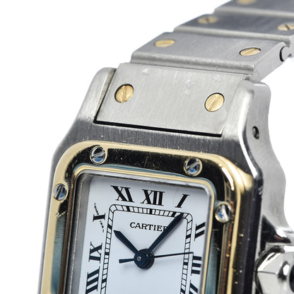 Cartier Stainless Steel 18K Yellow Gold 24mm Santos De Cartier Galbee Automatic Watch 7 of 7
