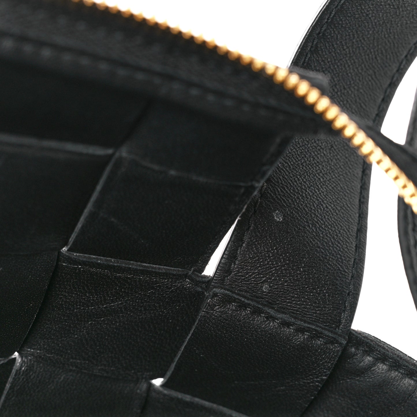Lambskin Maxi Intrecciato Bowling Cassette Shoulder Bag Black