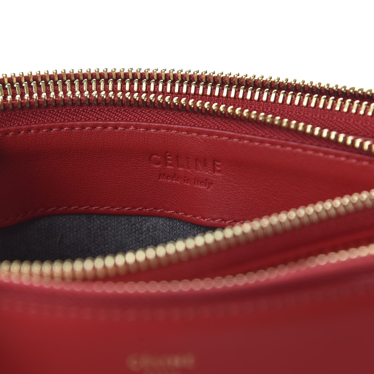 Celine Lambskin Small Trio Crossbody Bag Red 8 of 9