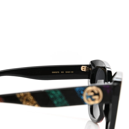 Gucci Acetate Glitter Sunglasses GG0327S Black 7 of 10