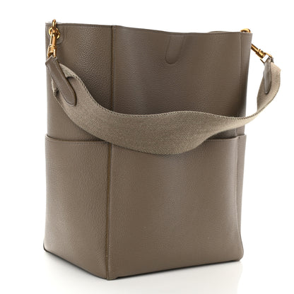 Celine Soft Grained Calfskin Sangle Bucket Bag Taupe 3 of 13