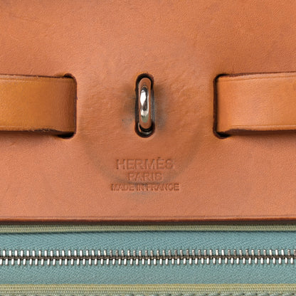 Hermes Toile Officier Barenia Herbag Zip PM 39 Ciel Natural 7 of 22