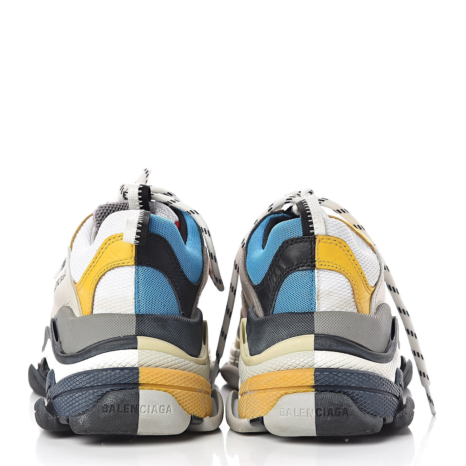 Balenciaga Fabric Mesh Half & Half Colorways Mens Triple S Sneakers 39 Grey Blue Rouge Jaune Black 9 of 10
