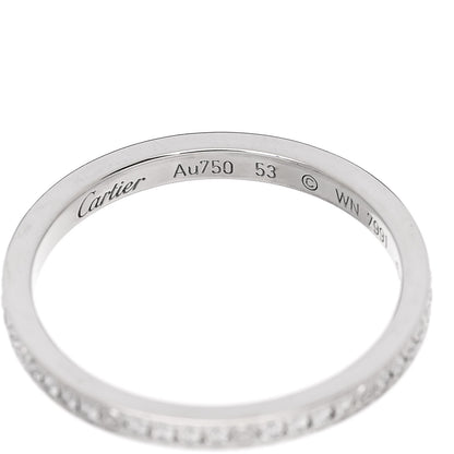 Cartier 18K White Gold Diamond Ceramic LOVE Ring Set 53 6.25 4 of 6