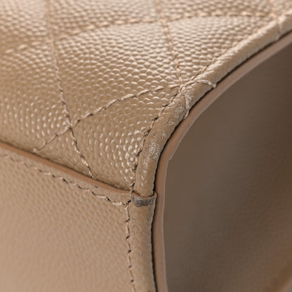 Saint Laurent Grain De Poudre Textured Mixed Matelasse Medium Triquilt Monogram Satchel Dark Beige 10 of 23