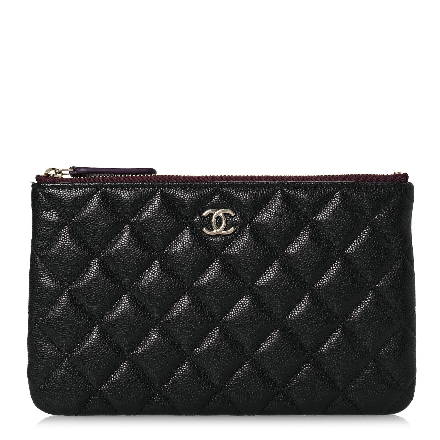 Caviar Quilted Cosmetic Case Black