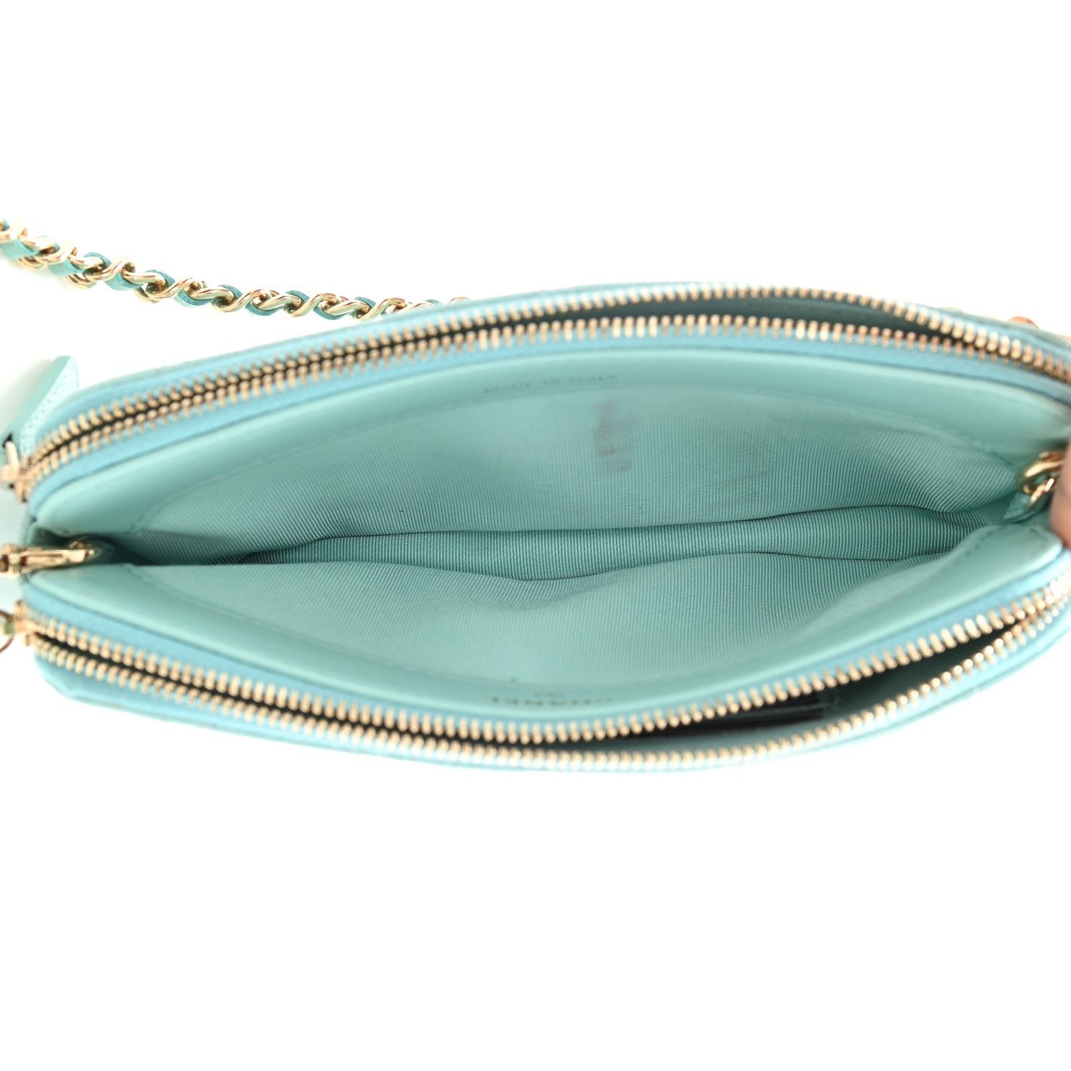 Chanel Caviar Quilted Small Clutch With Chain Light Blue 5 of 14