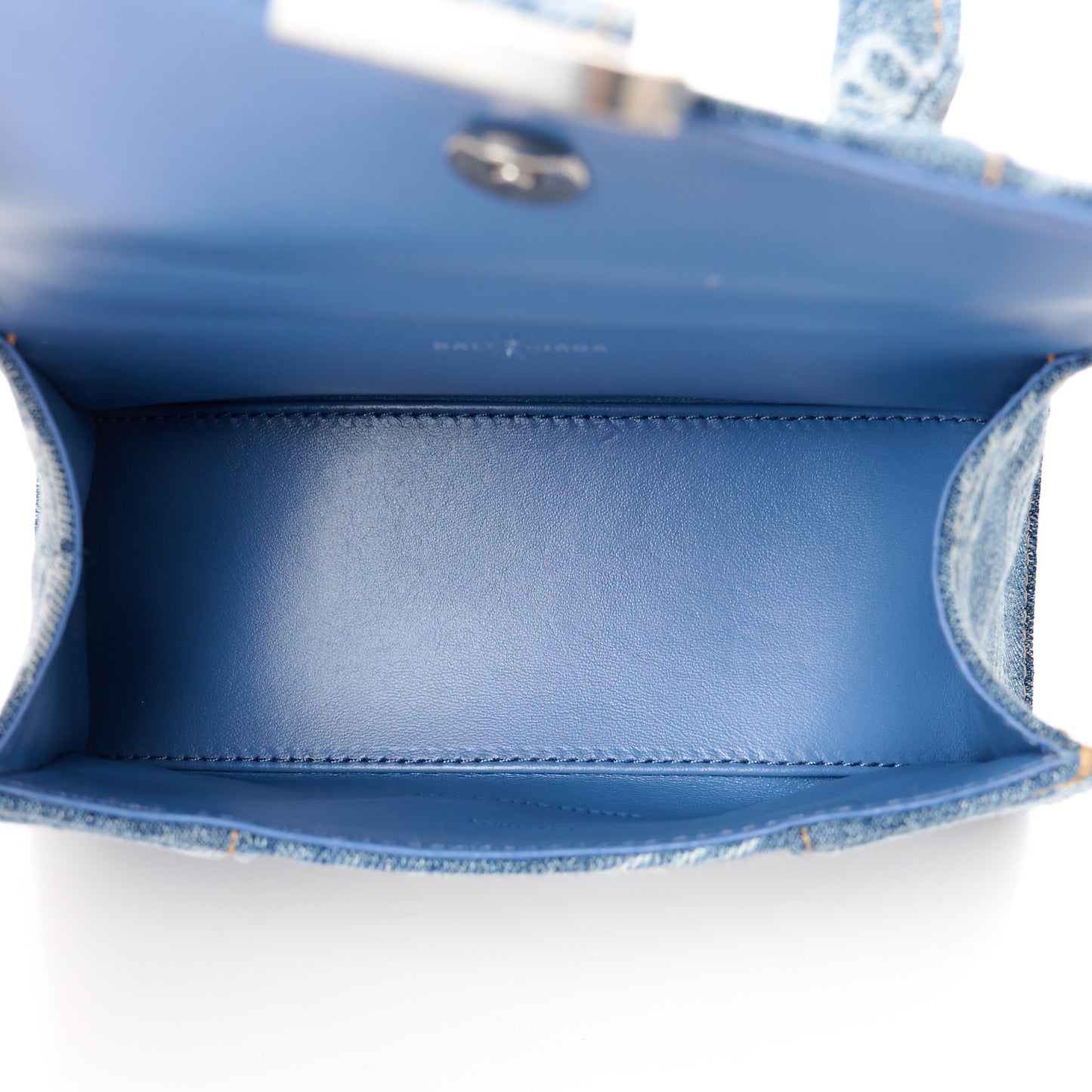 Denim BB Monogram Small Hourglass Top Handle Bag Blue