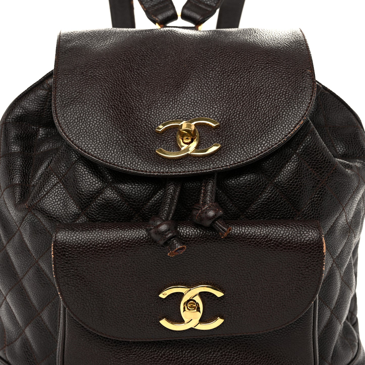 Caviar Quilted CC Backpack Brown