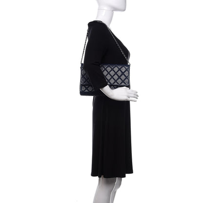 Chanel Caviar Quilted Clutch With Chain Flap Blue 2 of 11