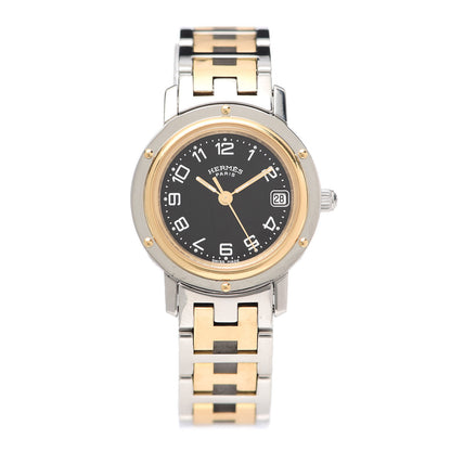 Hermes Stainless Steel 24mm Clipper Quartz Watch Black 1 of 5