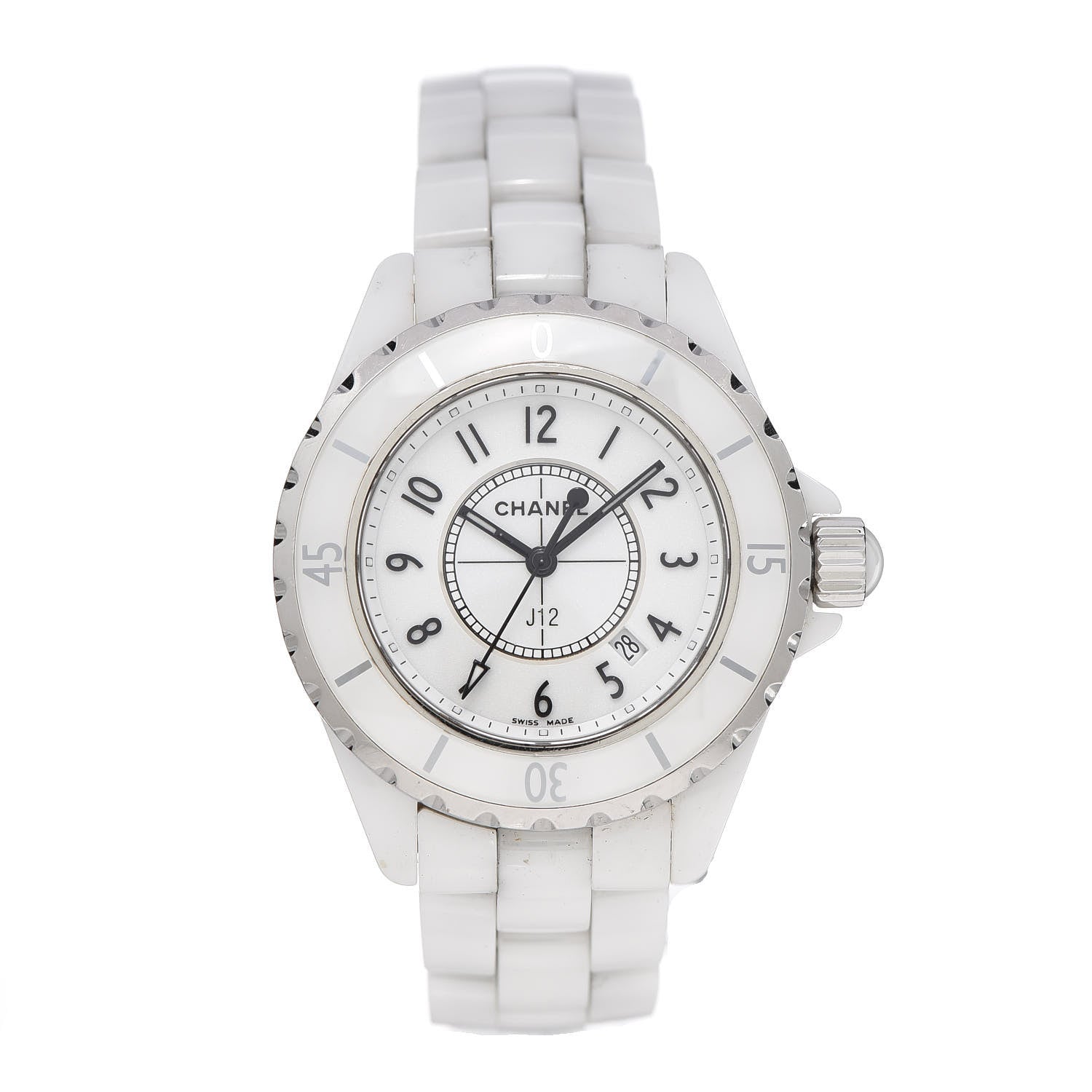 Chanel Stainless Steel Ceramic 33mm J12 Quartz Watch White 1 of 7