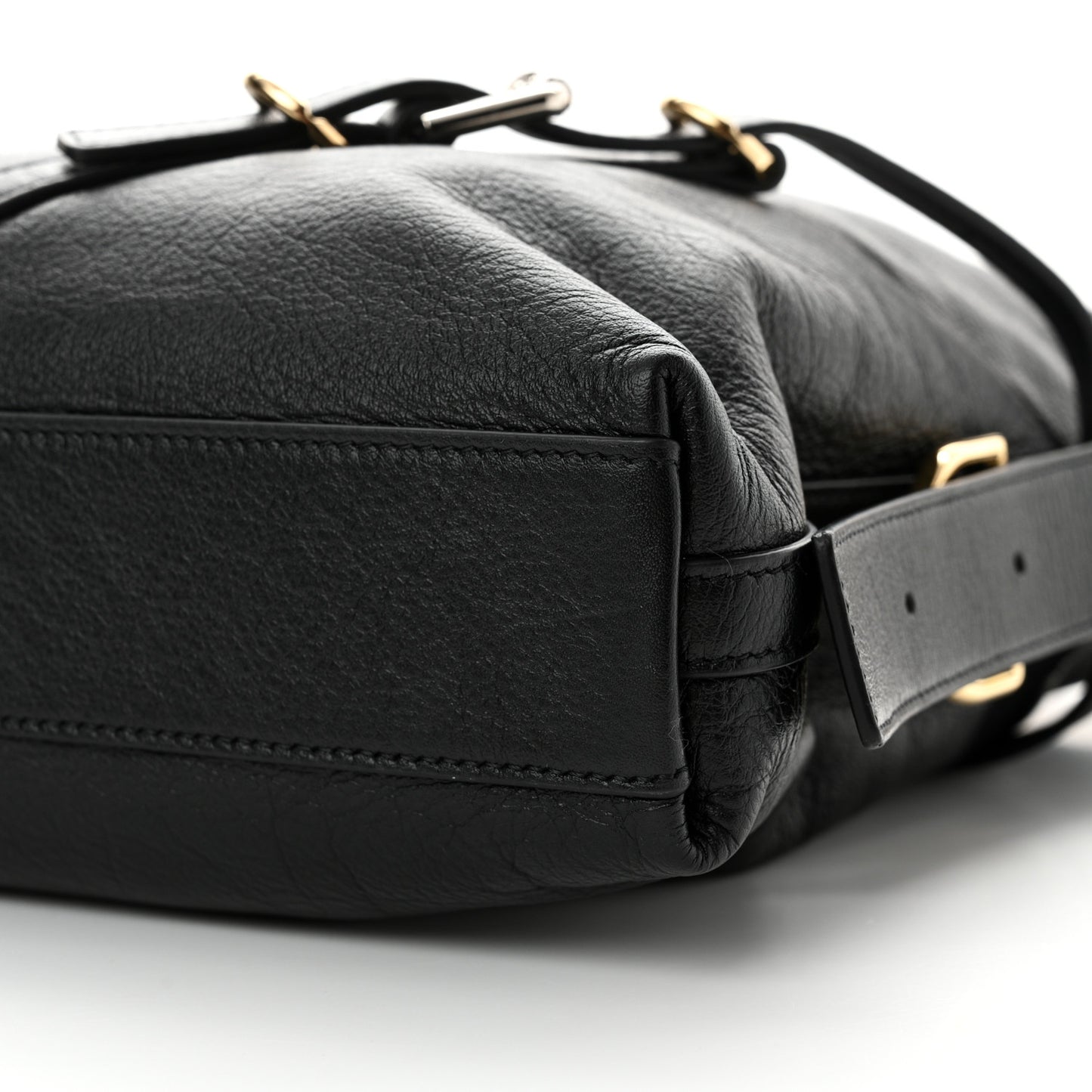 Tumbled Calfskin Medium Voyou Bag Black