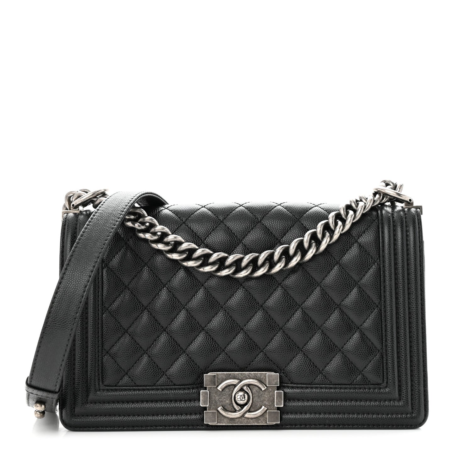Caviar Quilted Medium Boy Flap Black