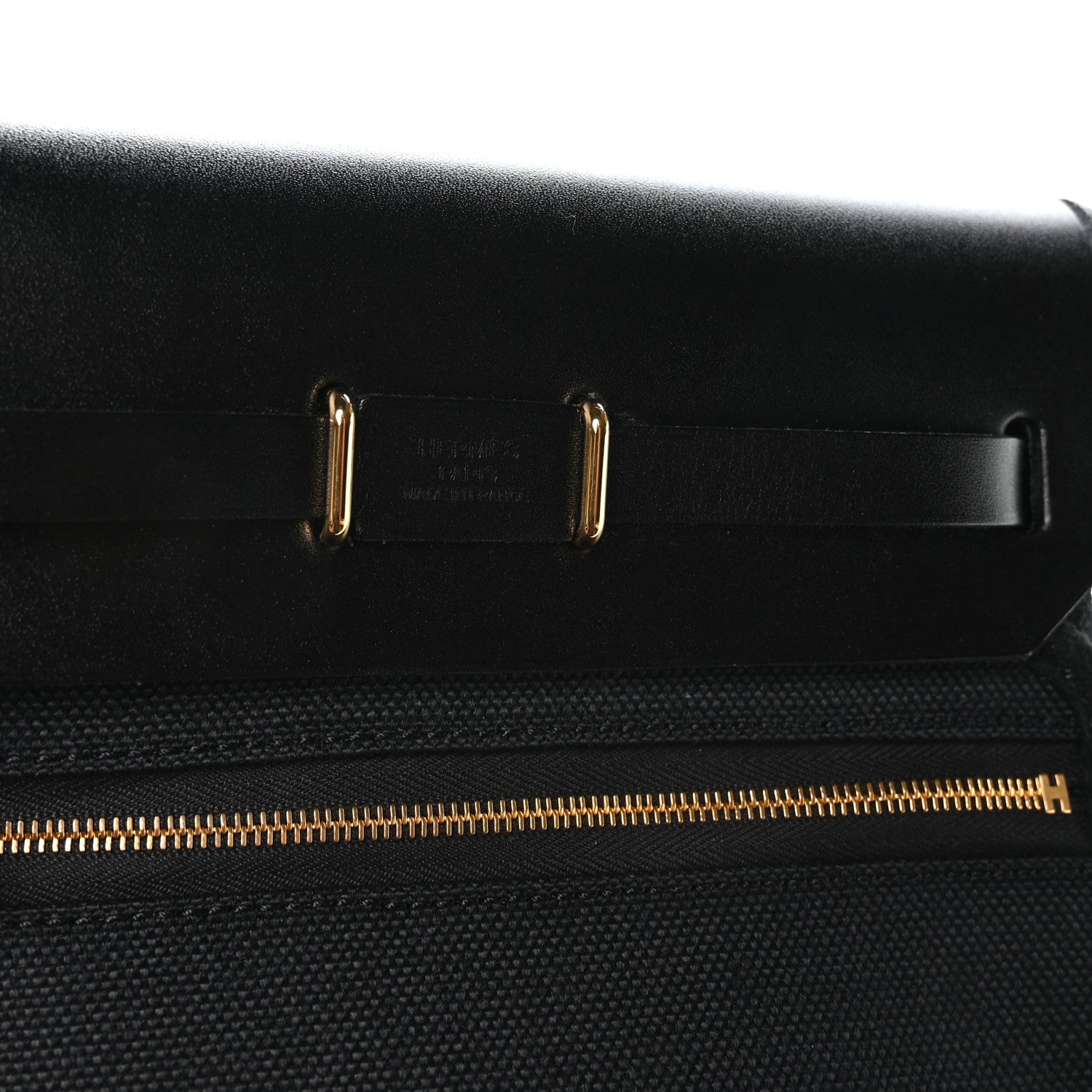 Hermes Military Toile Vache Hunter Herbag Zip Retourne 20 Black 6 of 11